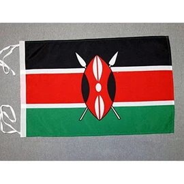 AZ FLAG Kenya Flag 18'' x 12'' cords - Kenyan SMALL flags 30 x 45cm - Banner 18x12 in