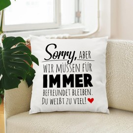JWDMHSJ Cushion Cover 45 x 45 cm for Girlfriend, Cushion Cover Gift Best Friend Gift, Funny Saying - Perfect for Sister, Colleague or Girlfriends, Sweet Gift for Best Friends