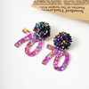 RareLove 70th Birthday Earrings for Women, Pink Number 70 Colorful