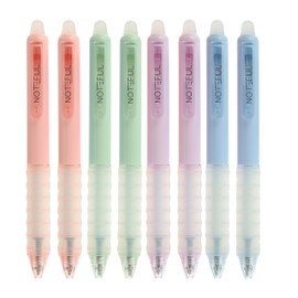 NOTEFUL Retractable Erasable Gel Pens Clicker, Fine Point 0.7, Premium Comfort Grip for Smooth Writing Planner and School Supplies (Blue, 1 Count (Pack of 8))