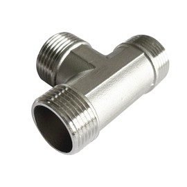 LOZOME 1 inch Male Thread Tee Adapter 3 Way T Shape Joint 304 Stainless Steel NPT Cast Pipe Fitting