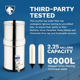 Survivor Filter Gravity Water Filter Replacement Pack - Includes 2 Ceramic Filters for Gravity Fed Water Filtration System, Removes Bacteria, Viruses, and Parasites