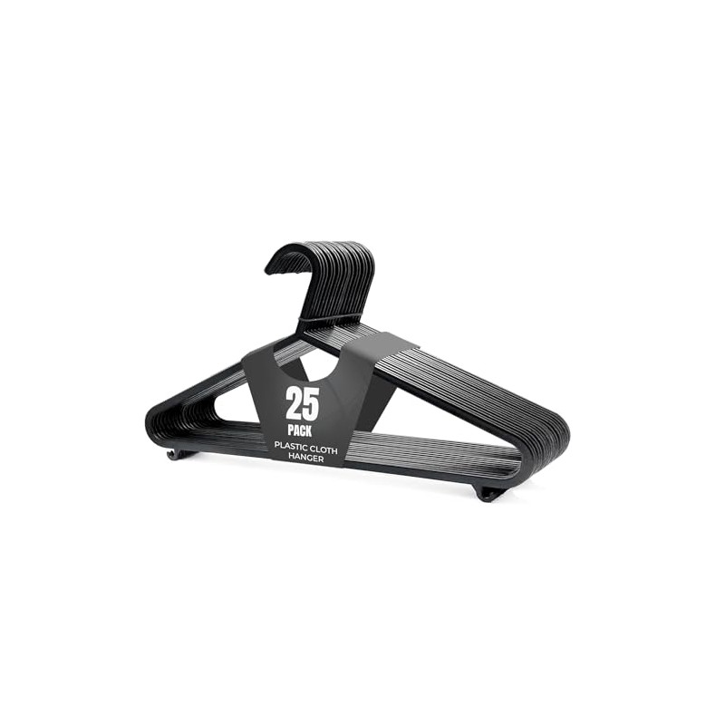 K-MART Coat Hangers - Pack of 25, Non-Slip Strong Plastic