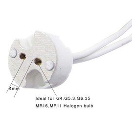 MR16 G5.3 LED Lamp Holder Ceramic Base FINELED MR16 G5.3 MR11 Lamp Holder for 12V Halogen and LED Bulbs Wire Connector Socket Adapter 20pcs