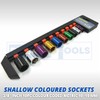 Dunnet Tools Shallow 3/8 Socket Set 10pc Coloured 3/8 Sockets