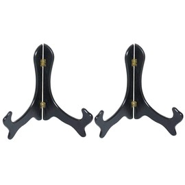 Art Life No. 8 Black Plastic Plate Stand, Dish Stand, Photo Stand, Bookstand (Set of 2)