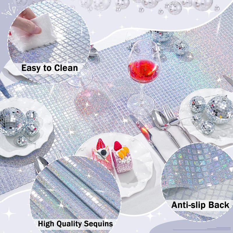 Pack of 2 Disco Table Runners 30 x 180 cm