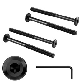 M6x70mm 15Pcs Flat Head Hex Socket Cap Screws Bolts,Furniture Screws,Carbon Steel,Partial Thread, Black Oxide by Socell (with Hex Spanner)