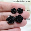 Pretty Smart Titanium Post Rose Earrings Hypoallergenic (10mm, Black)