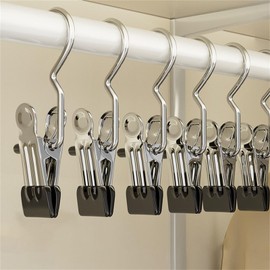 Space Saving Clothes Peg Hat Pants Hanging Travel Hook Stainless Steel Boot Hanger Clips Boot Hanger for Small Storage Containers (B, One Size)