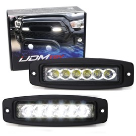 iJDMTOY 6-Inch 18W Flush Surface Mount Low Profile LED Light Bars - Compatible with Jeep Truck SUV 4x4 - Front Driving or Back Reverse Lights, Flood Lighting