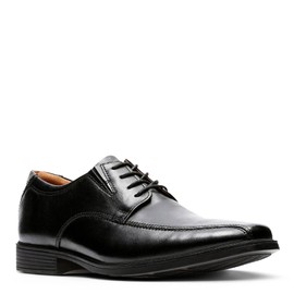 Clarks mens Tilden Walk oxfords shoes, Black Leather, 12 Wide US