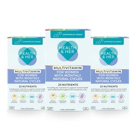 Health & Her Natural Cycles, Women's Multivitamin, Vegan, 90 Day Supply