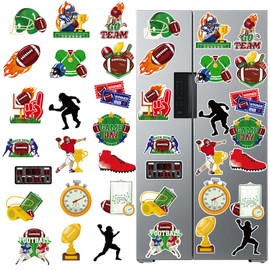 Football Locker Magnets Fridge Magnets - Wxiben 20Pcs Football Locker Magnets for Boys Game Day Magnetic Stickers Sports Party Decorations for Refrigerator Whiteboard Car School Home Office Kitchen