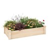 Giantex Wooden Raised Garden Bed, Rectangular Planter Box for Vegetables,
