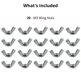 M8 Wing Nut & Bolt 10 Pack (M8 x 50mm Bolts & M8 Nuts)
