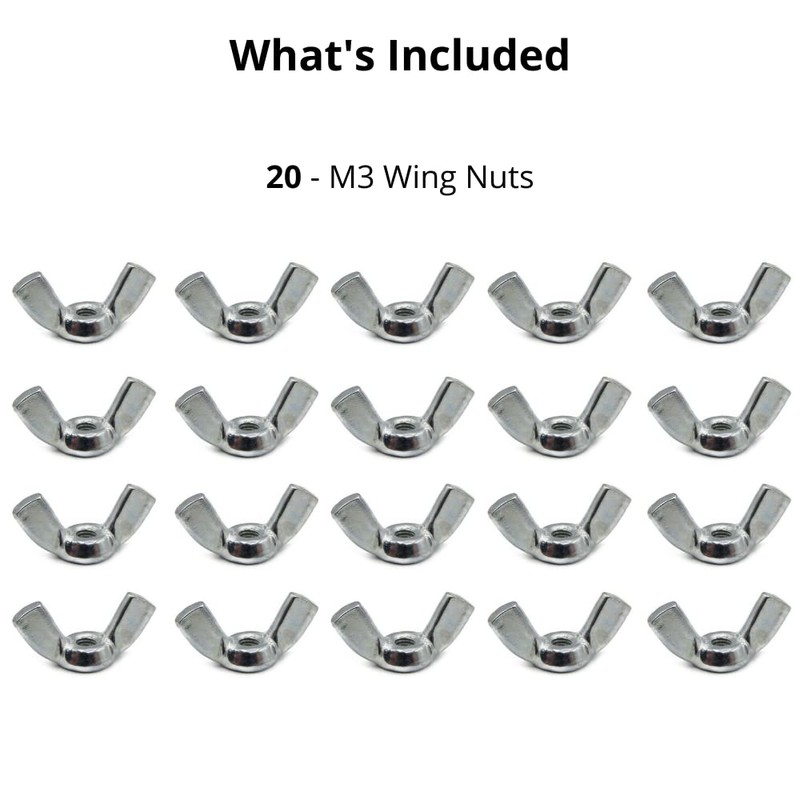 M8 Wing Nut & Bolt 10 Pack (M8 x 50mm
