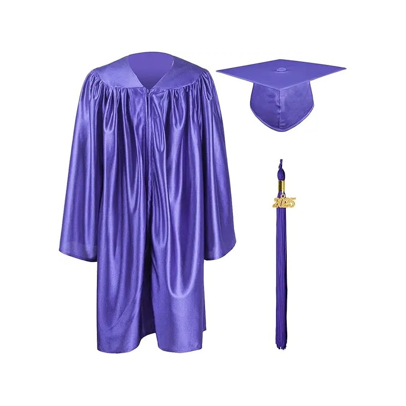Shiny Kindergarten & Preschool Graduation Gown Cap Set with 2025