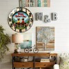 12 Inch Diameter Glass Wall Clock with a Classic Brushed