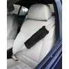 VViViD Black Genuine Sheepskin Large Seat-Belt Shoulder Pad 12 Inch