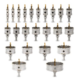 dashap 23PCS Carbide Hole Saw Kit,TCT Hole Saw Set for Metal,Tipped Tooth Cutting Hole Saw Within 5/8'' to 3-15/16'' Cutting Diameter