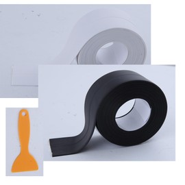 GOLD DEER 2 Rolls White & Black Caulk Tape Waterproof Self Adhesive Caulking Sealant Strip with Sealing Tool for Kitchen, Countertop, Bathroom, Sink, Bathtub, Toilet (1.5" x 10.5Ft)