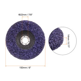 HARFINGTON 2pcs Strip Discs Stripping Wheels 6" x 7/8" Stripping Discs Wheel for Angle Grinder Clean and Remove Paint Coating Rust Welds Oxidation, Purple
