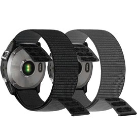 Hook and Loop Quick Dry 22mm Nylon Ultralight Sport Watch Band for Garmin Fenix 8 47mm/Fenix 7/7 Pro/6/6 Pro/5/5Plus, UltraFit Strap for Forerunner 965/955/945/935/Approach S62/S70/tactix 8 47mm/Epix2