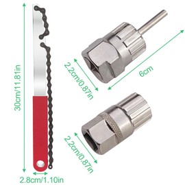 Maxentico Chain Whip, Chain Gauge Bicycle Sprocket Cassette Tool for Removing Sprocket Puller, Screw Ring and Puller Set, Sprocket Puller Cassette Puller Lock Ring Accessories