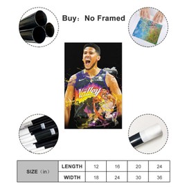 ANBID Basketball Player Poster for Wall Decor Phoenix Suns POSTERS Canvas for Boys Bedroom Wall Motivational Basketball Poster Signed Unframe-style 16x24inch(40x60cm)