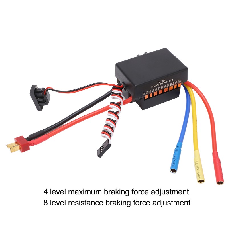 RC Brushless ESC 60A Strong Current Resistance Waterproof Dustproof Brushless