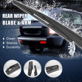 X AUTOHAUX Car Rear Windshield Wiper Blade Arm Set for Jeep Cherokee KL 2014-2019 14 Inch