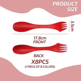 QIHUAN 8 Pieces Plastic Forks, Reusable Tableware, Outdoor Portable Spoons, Creative Tableware.
