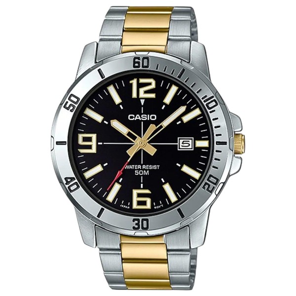 Caso MTP-VD01SG-1BV Reloj deportivo analógico de acero inoxidable de dos
