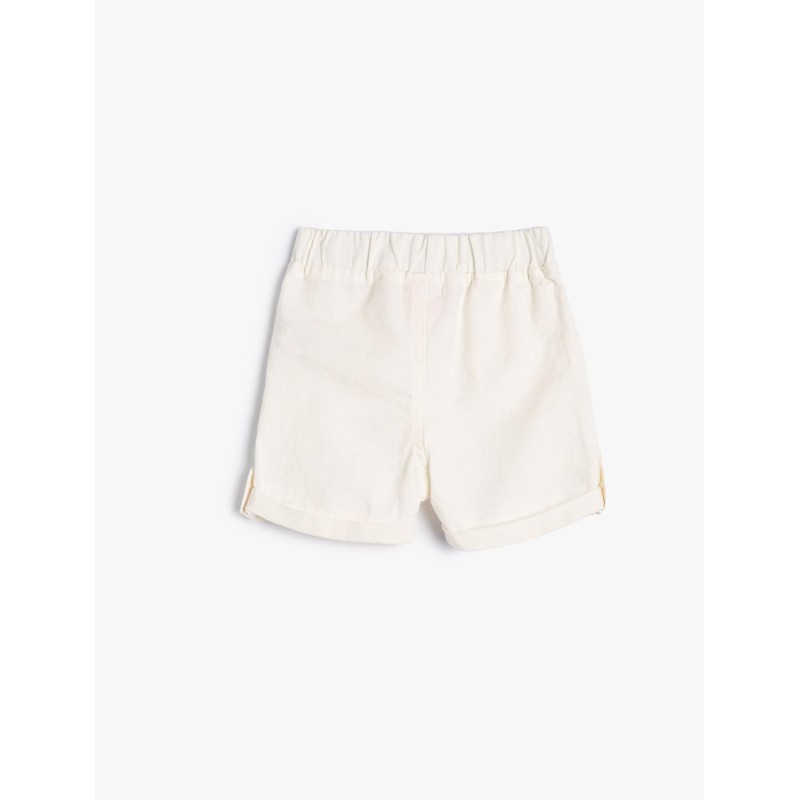 Koton Babyboys Cotton Drawstring Pockets Shorts, Ecru(010)