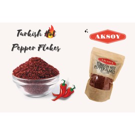 Aksoy Premium Quality Turkish Hot Red Pepper Flakes 200GR || Flakes size 3-4mm