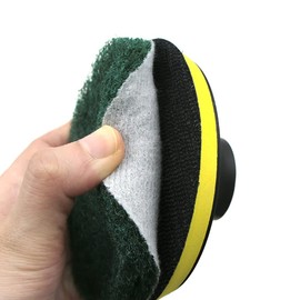 Drill Brush, Scrub Pads 4" Drill Power Brush Tile Scrubber Scrub Pads Cleaning Kit Includes 2 Types of Sanding Pads Replacement and 1 Hook Attachment