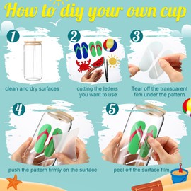 Fullhawl UV Dtf Cup Wraps Summer Vacation Custom Name Beach Birthday Pool Party Cups Transfers Stickers 16 20 40 oz Letters Vinyl Decals for Pool Party Favors