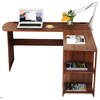 SHW 51 x 51 Inches L-Shaped Home Office Wood Corner