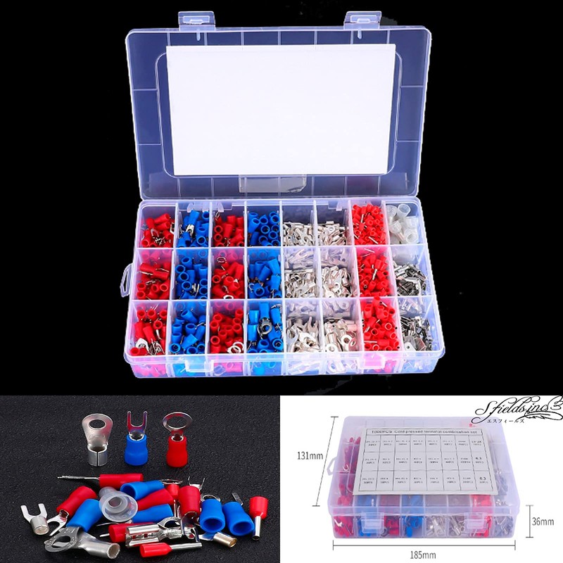 S.fields.inc Crimping Terminal Set, 1000 Pieces, Wire Connector, Connection Terminal