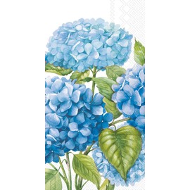 Ideal Home Range 16-Count 3-Ply Paper Guest Towel Napkins, Blue Sea of Pink Blossoms, 8.5 x 4.5 inches