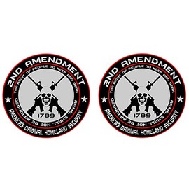 2x 2nd Amendment - America's Original Homeland Security Round Bumper Sticker Decal (5 Inch)