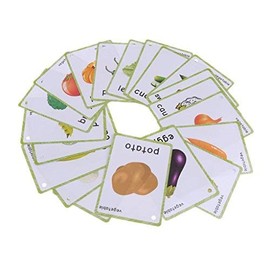 20 pcs veggies nutrition flash cards , early learning cards on ring for toddlers, kids learning tools(kids photo flash card)for pre-kindergarten-classroom decorations for kids and teacher tools ,12x9cm