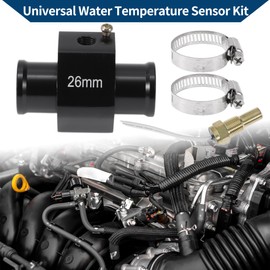 ACROPIX 12/24V Universal Water Temp Sensor Kit, 1/8" NPT 26mm Black Adapter 150'F on - 135'F Off for Automotive Radiator & Engine Cooling