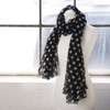 Basic Sense 10mm Polka Dot, Large Viscose Scarf, Black/White Dot