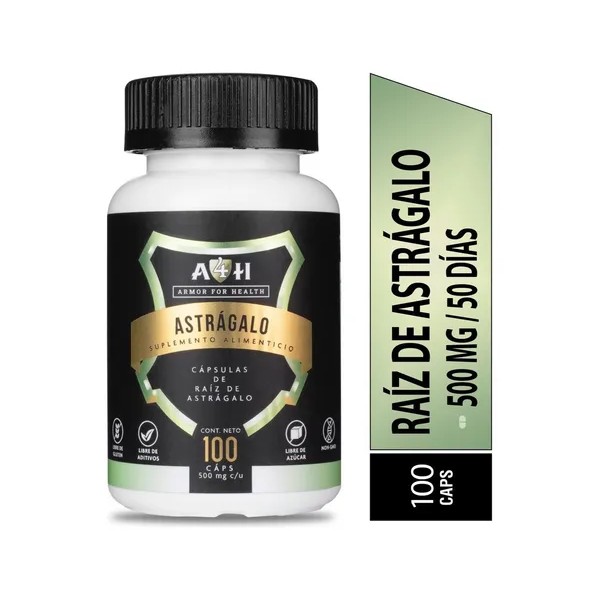 Suplemento Astragalo Puro 100 Cápsulas 500mg A4h Astragalus Sabor Sin