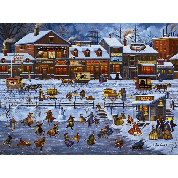 Buffalo Games - Charles Wysocki - Bostonians and Beans - 1000 Piece Jigsaw Puzzle for Adults Challenging Puzzle Perfect for Game Nights - 1000 Piece Finished Size is 26.75 x 19.75