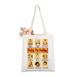 AKTAP Cartoon TV Show Bob Gifts Burgers Tote Bag Tina & Louise Gifts Today I'm Feeling Reusable Bag For Bob's Fans Gifts (TB, Today Feeling Tote-HT)