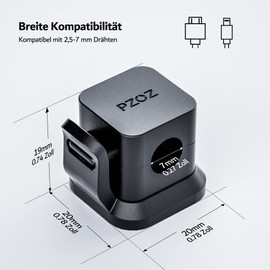PZOZ 6 Stück Kabelhalter Kabelclips，für Netzkabel, Cable Ladekabel，Schreibtisch Kabelmanagement，Kabel Organizer，Organizer Schreibtisch und die meisten anderen Kabel (Schwarz)
