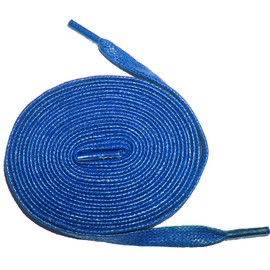 Shoeslulu 50" Premium Flat Waxed Cotton Bootlaces Shoelaces (50 in. (127 cm), French Blue)